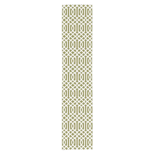 Olive Green Trellis Korte Tafelloper (Voorkant)