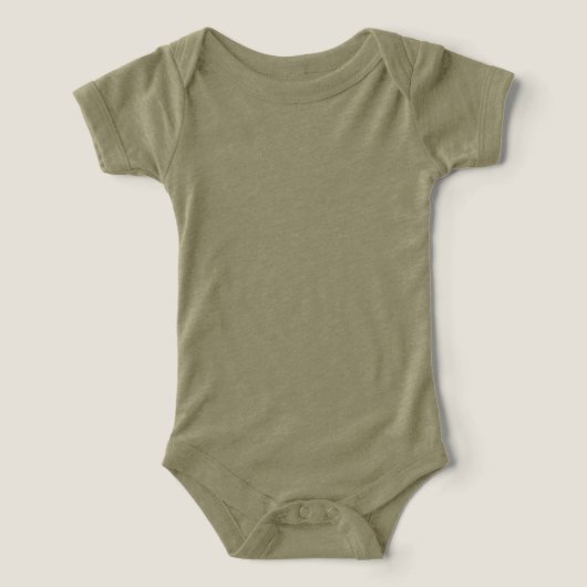 Olive Green Tri-blend Baby Bodysuit (Design voorkant)
