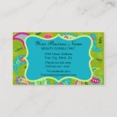 Olive Green Turquoise Modern Paisley Monogram Visitekaartje (Achterkant)