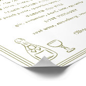 Olive Green Tuscan Elegant Bar Menu Sign Poster (Hoek)