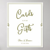 Olive Green Tuscan Elegant Cards and Gifts Sign Poster (Voorkant)