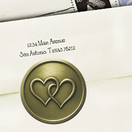 Olive Green Two Hearts Intertwined Wedding Ronde Sticker