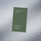 Olive Green Unique Plain Minimalist Modern Magnetisch Visitekaartje (Voorbeeld)
