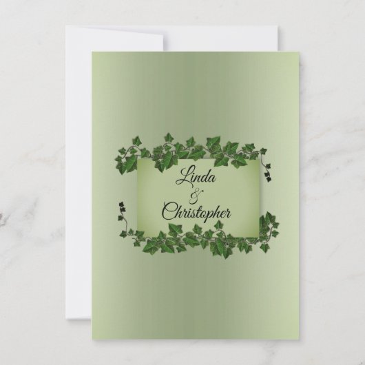 Olive Green Vines Weddenschap Kaart (Achterkant)