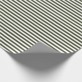 Olive Green | Wappapier met witte streep Cadeaupapier (Hoek)