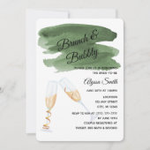 Olive Green Wash Bridal Showuitnodiging Kaart (Voorkant)