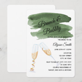Olive Green Wash Bridal Showuitnodiging Kaart