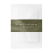 Olive Green Waterverf Personalized Wedding Uitnodigingen Wikkel (Voorkant Voorbeeld)