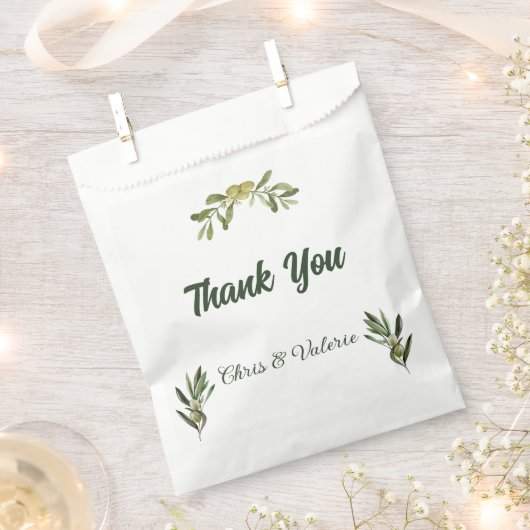 Olive Green Wedding Bedankzakje (Geknipt)