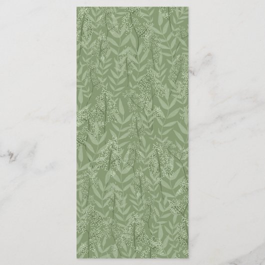 Olive Green Wedding  Botanical Menu (Achterkant)