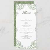 Olive Green Wedding Botanical Menu (Voorkant / Achterkant)