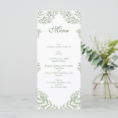 Olive Green Wedding Botanical Menu (Staand voorkant)