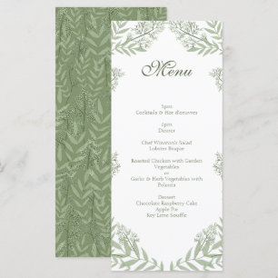 Olive Green Wedding  Botanical Menu