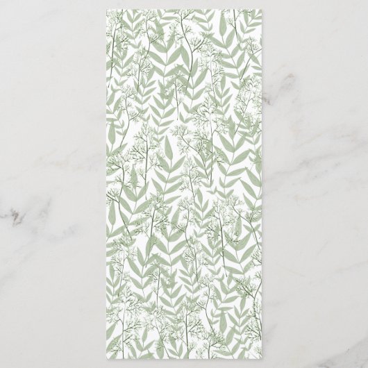 Olive Green Wedding  Botanical Menu (Achterkant)