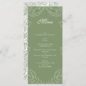 Olive Green Wedding  Botanical Menu (Voorkant / Achterkant)