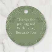 Olive Green Wedding  Botanisch Bedankjes Labels (Achterkant)