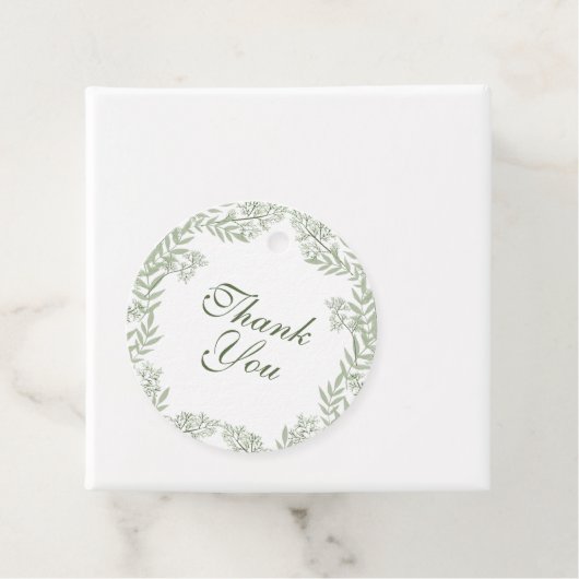 Olive Green Wedding  Botanisch Bedankjes Labels (In situ)
