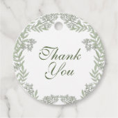 Olive Green Wedding  Botanisch Bedankjes Labels (Voorkant)