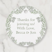 Olive Green Wedding  Botanisch Bedankjes Labels (Achterkant)