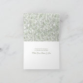 Olive Green Wedding Botanisch Bedankkaart (Binnen)