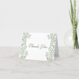 Olive Green Wedding Botanisch Bedankkaart