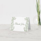 Olive Green Wedding  Botanisch Bedankkaart (Voorkant)