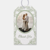 Olive Green Wedding Botanisch Cadeaulabel (Voorkant)