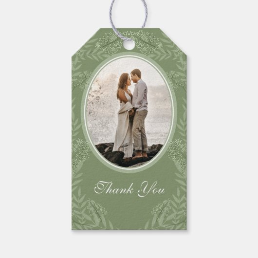 Olive Green Wedding  Botanisch Cadeaulabel (Voorkant)