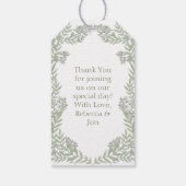 Olive Green Wedding  Botanisch Cadeaulabel (Achterkant)