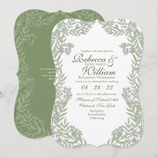 Olive Green Wedding Botanisch Kaart