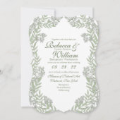 Olive Green Wedding  Botanisch Kaart (Voorkant)
