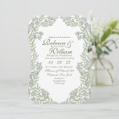 Olive Green Wedding  Botanisch Kaart (Staand voorkant)