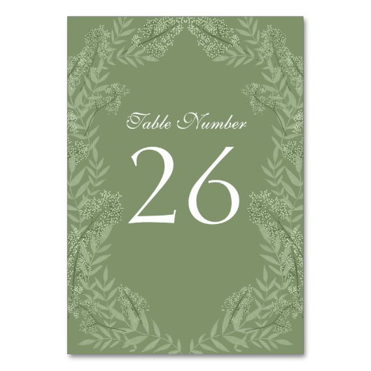 Olive Green Wedding Botanisch Kaart (Achterkant)