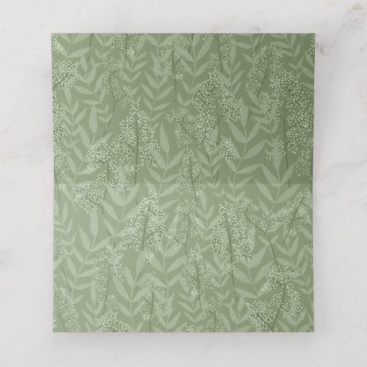Olive Green Wedding Botanisch Plaatskaartje (Binnenkant ongevouwen)