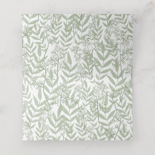 Olive Green Wedding  Botanisch Plaatskaartje (Binnenkant ongevouwen)