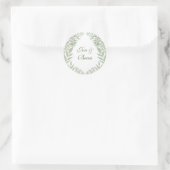 Olive Green Wedding Botanisch Ronde Sticker (Tas)