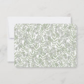 Olive Green Wedding  Botanisch RSVP Antwoord Kaart (Achterkant)