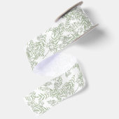 Olive Green Wedding Botanisch Satijnen Lint (Achterkant)
