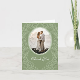 Olive Green Wedding Botanische Foto Bedankkaart