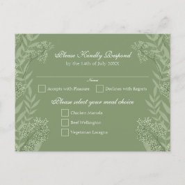 Olive Green Wedding Briefkaart RSVP