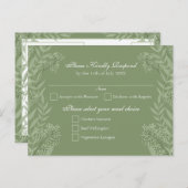 Olive Green Wedding Briefkaart RSVP (Voorkant / Achterkant)