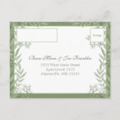 Olive Green Wedding Briefkaart RSVP (Achterkant)