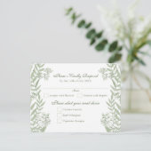 Olive Green Wedding  Briefkaart RSVP (Staand voorkant)