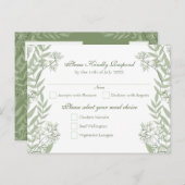 Olive Green Wedding  Briefkaart RSVP (Voorkant / Achterkant)