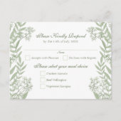 Olive Green Wedding  Briefkaart RSVP (Voorkant)