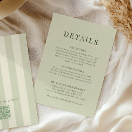 Olive Green Wedding Details Card Informatiekaartje