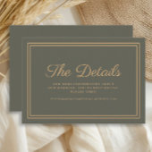 Olive Green Wedding Details Enclosure Kaart