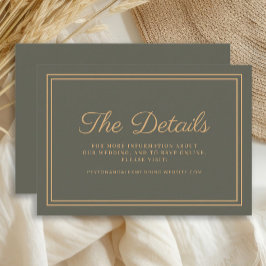 Olive Green Wedding Details Enclosure Kaart