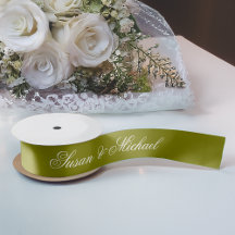 Olive Green Wedding Elegant Script Calligraphy