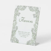 Olive Green Wedding Favors Reclamebord Met Voetstuk (Voorkant)